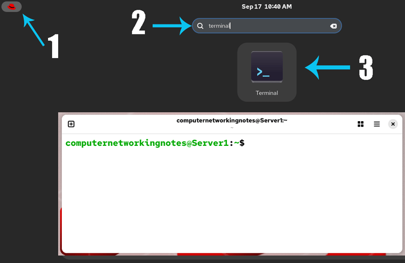 Opening a terminal