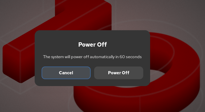 The power off button