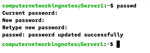 Changing password for self