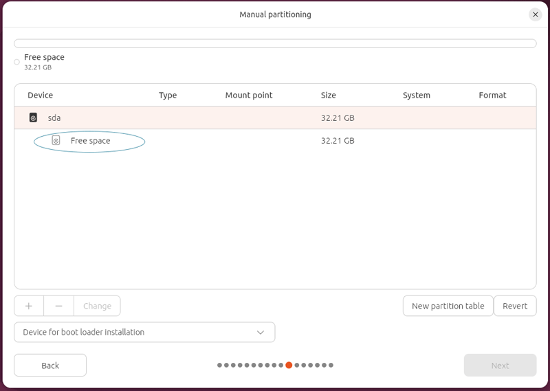selecting the disk