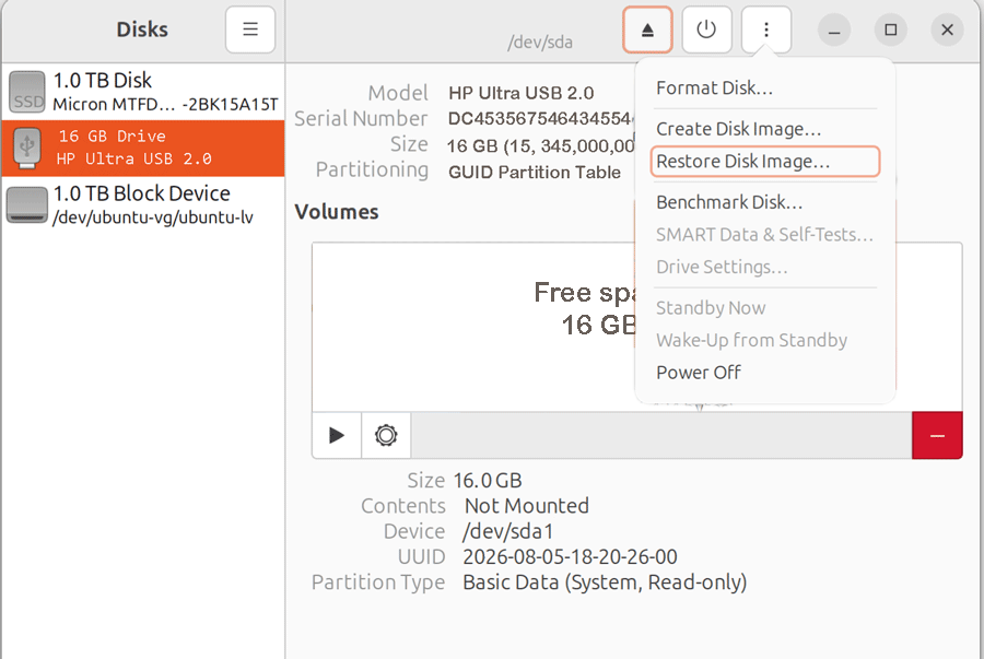 Restore option