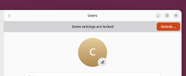 The Unlock option
