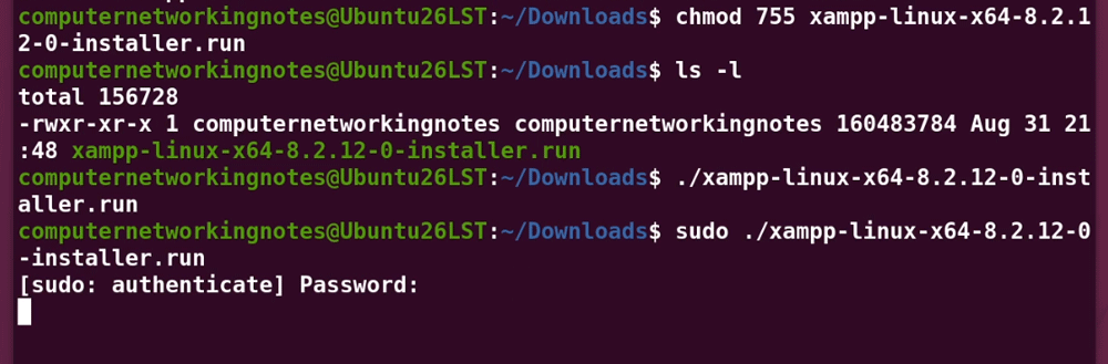 Starting installation