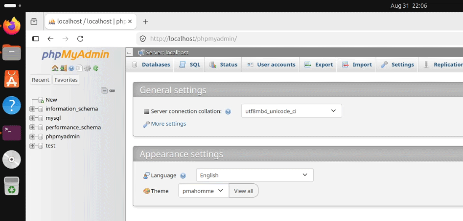 Verifying the database server
