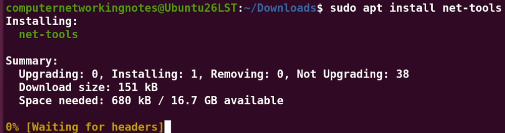 Installing the net-tools package
