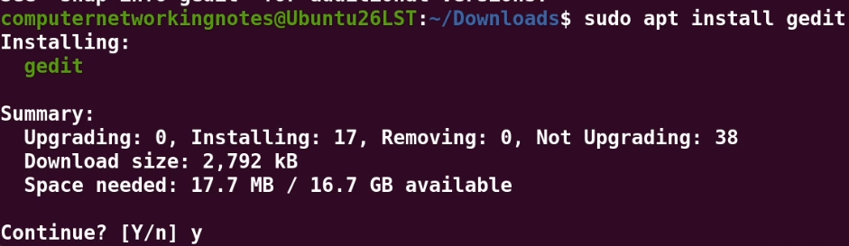 installing gedit