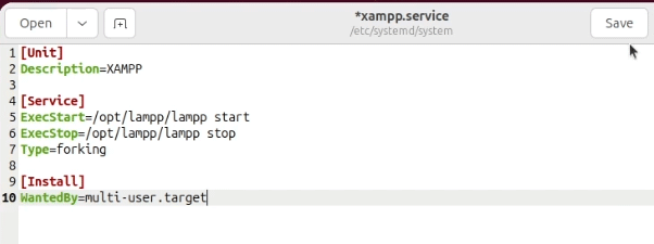 Script for starting xampp automatically