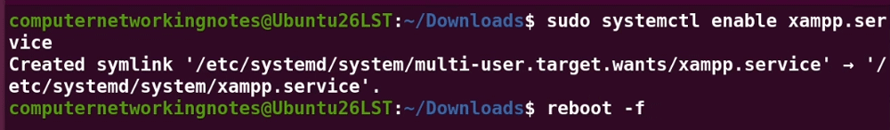 starting xampp at boot