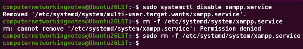 Remove the service and script